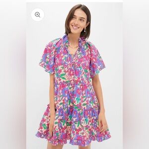 NWT Hyacinth House Tuckernuck Magenta Multi Floral Thea Mini Dress, Size Small S